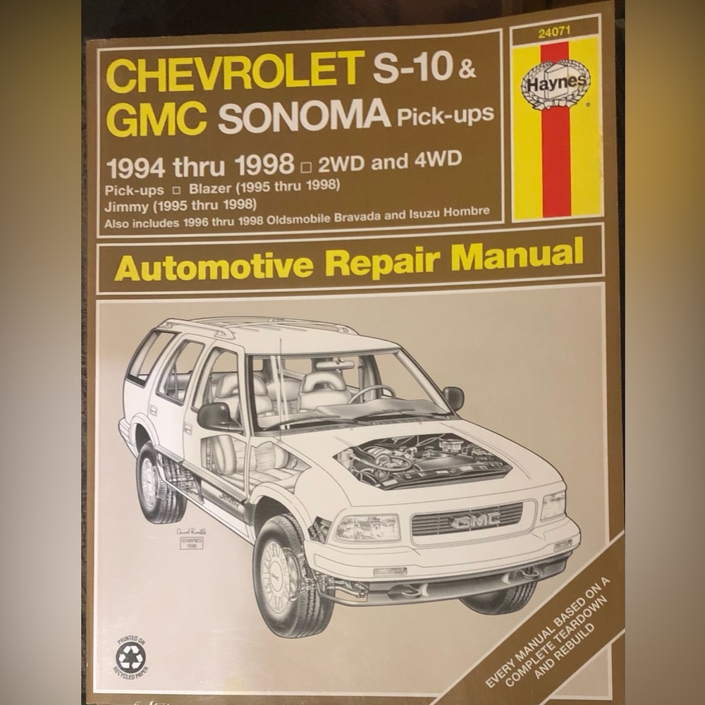 FINAL PRICE 
Haynes 24071 Chevy S10 GMC Sonoma Pickups Repair Manual 1994-1998